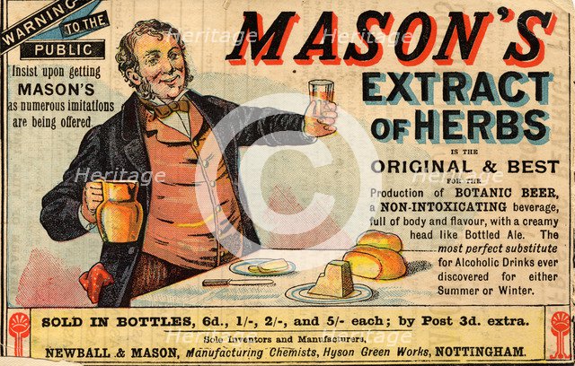 Mason’s Extract of Herbs, 19th century. Artist: Unknown