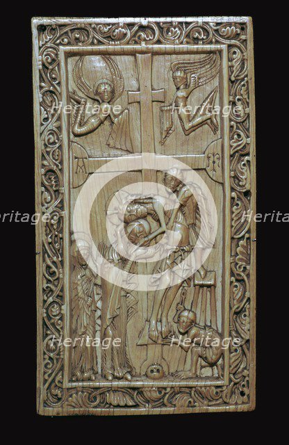 Ivory carving of the deposition from the cross. Artist: Unknown
