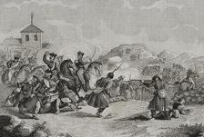 First Carlist War (1833-1840): Skirmish at Hernani, 1842. Creators: Eusebio Zarza, Pedro Celestino Mare.