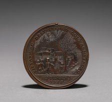 Medal: Commemorating the Destruction of Kittanning..., 8 September 1756 (reverse), 1756. Creator: Unknown.