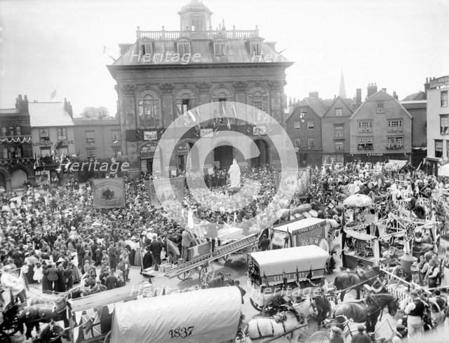Diamond Jubilee celebrations around Queen Victoria's Statue, Abingdon, Oxfordshire, 1897. Artist: Henry Taunt