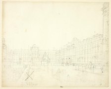 Study for Somerset House, Strand, from Microcosm of London, c. 1809. Creator: Augustus Charles Pugin.