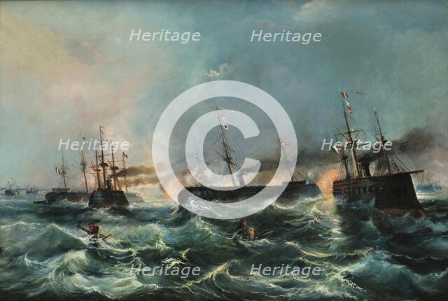 The Battle of Lissa on July 20, 1866. Creator: Serritelli, Giovanni (1818-1891).