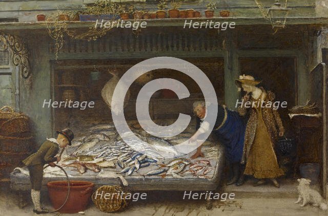 A Fishmonger's Shop, 1873. Creator: Fred Walker.