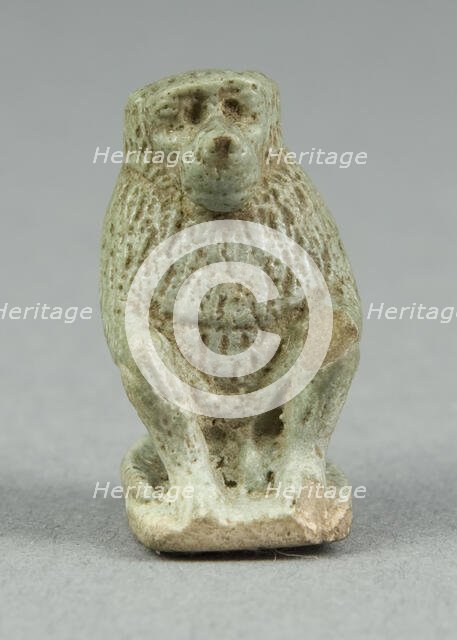Amulet of a Baboon, Egypt, Third Intermediate Period, Dynasty 21-25 (1070-656 BCE). Creator: Unknown.