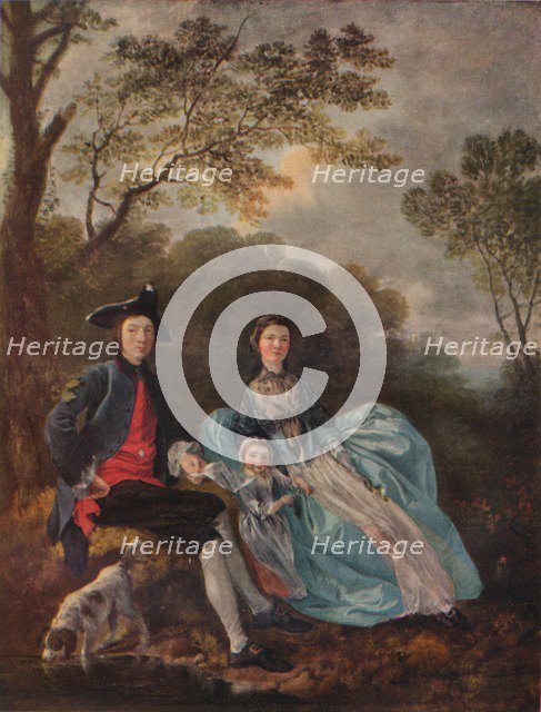 'Portrait of the Artist with his Wife and Daughter', c1748. Artist: Thomas Gainsborough.