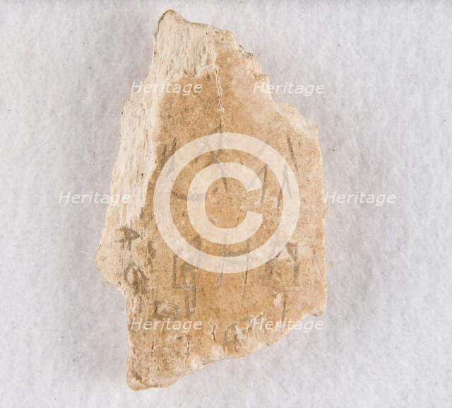 Inscribed bone fragment ("oracle bone"), Late Shang dynasty, ca. 1300-1050 BCE. Creator: Unknown.