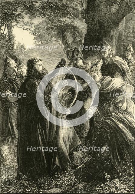 'Alfred the Great, Disguised as a Harper, Playing Before Guthrum', (878), 1890.   Creator: Unknown.