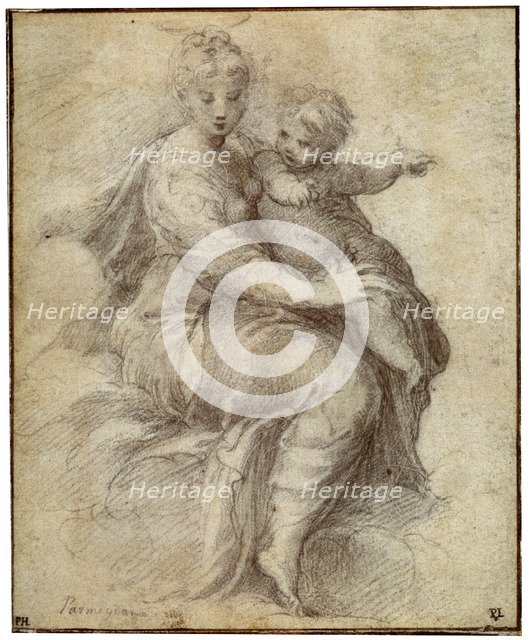 'Madonna and Child on the Clouds', c1525. Artist: Parmigianino    