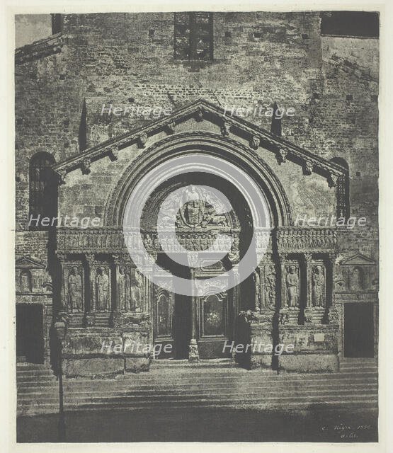 Arles: The West Porch of Saint-Trophime, October 21, 1854, printed 1982. Creator: Charles Nègre.