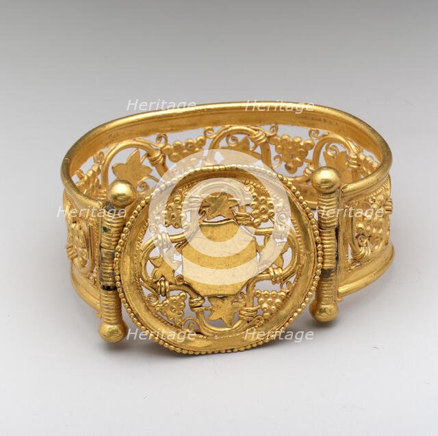 Bracelet with Grapevine Pattern, Byzantine, late 6th-early 7th century. Creator: Unknown.