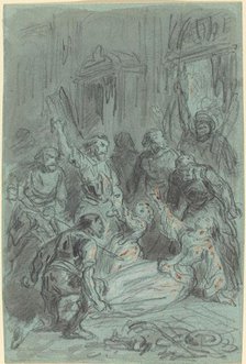 A Dramatic Scene with a Fainting Woman. Creator: Gustave Doré.