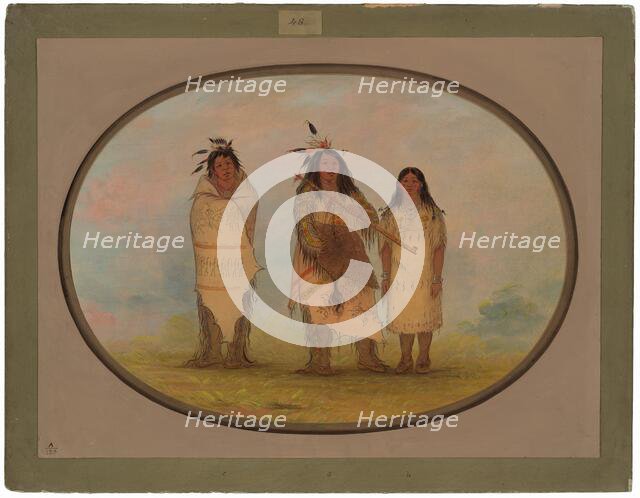 A Cheyenne Chief, His Wife, and a Medicine Man, 1861/1869. Creator: George Catlin.