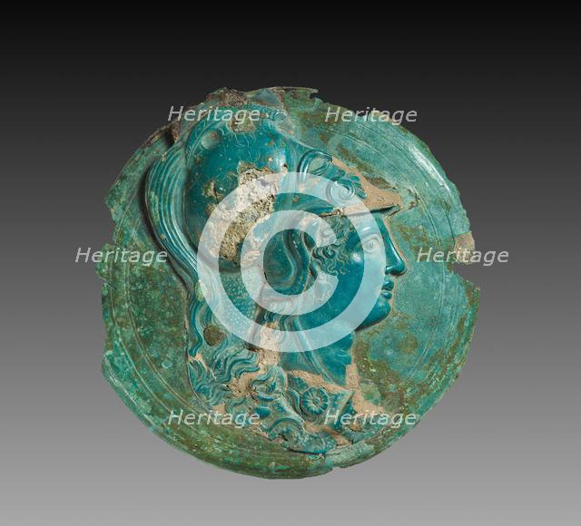 Mirror Box with Head of Athena, 400-375 BC. Creator: Unknown.