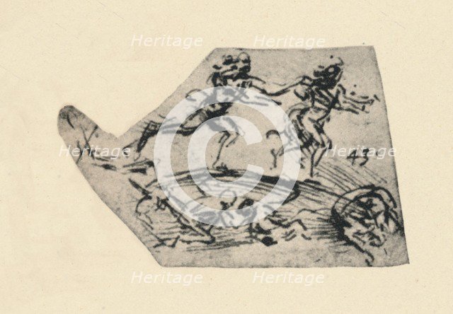 'A Man Pursuing A Woman', c1480 (1945). Artist: Leonardo da Vinci.