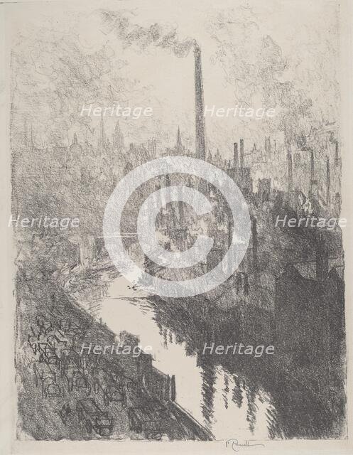 The Great Chimney, the Motor Park, 1916. Creator: Joseph Pennell.