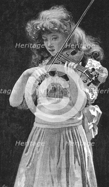 ''Pictures of the Year- IX, "A Child Playing the Violin",' 1888. Creator: Arthur Dampier May.