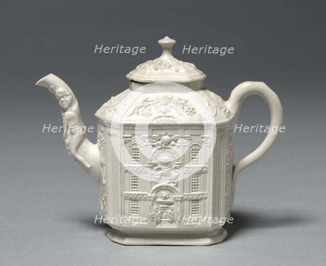 Teapot, c. 1745. Creator: Staffordshire Factory (British).