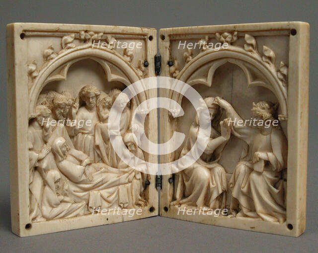 Diptych with the Death and Coronation of the Virgin, French, ca. 1330-50. Creator: Unknown.