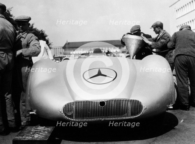 Mercedes Streamliner car at Avus motor racing circuit, Berlin, Germany, c1937. Artist: Unknown