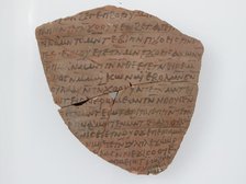 Ostrakon with a Letter to John and Enoch, Coptic, 600. Creator: Unknown.