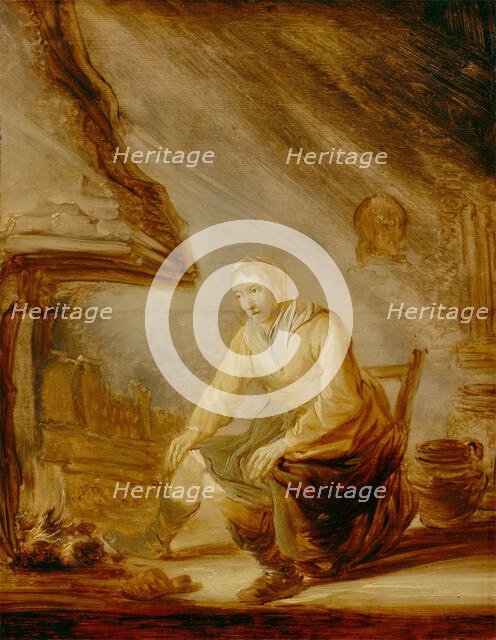 Woman before a Fire, c1640. Creator: Benjamin Gerritz Cuyp.