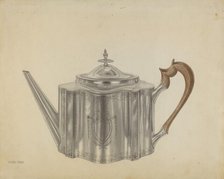 Silver Teapot, c. 1938. Creator: Michael Fenga.