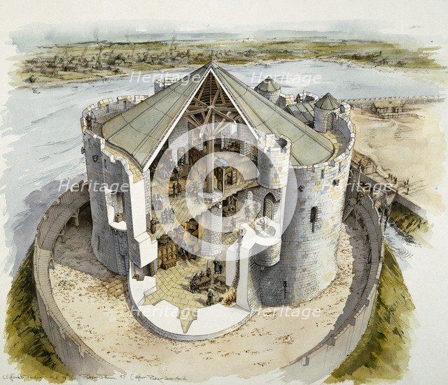 Clifford's Tower, mid-14th century, (c1990-2010).  Artist: Peter Dunn.