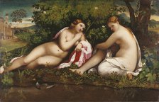 Two Nymphs at Rest (Jupiter and Callisto?), c. 1520. Creator: Palma il Vecchio, Jacopo, the Elder (1480-1528).