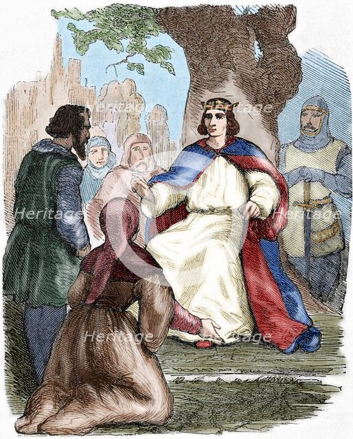 St Louis administering justice under a beech tree, 19th century. Creator: Unknown.