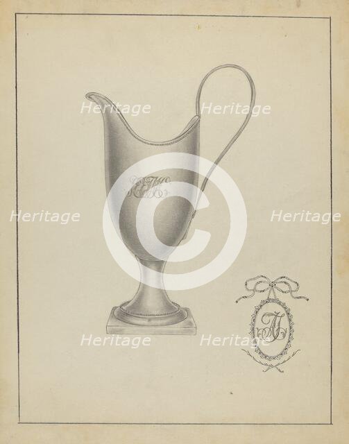 Silver Creamer, c. 1936. Creator: Giacinto Capelli.