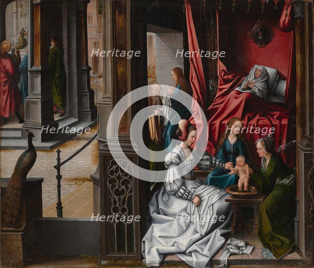 The Birth and Naming of Saint John the Baptist, ca. 1514-15. Creator: Bernaert van Orley.