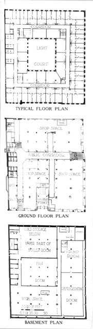 Floor plans, the SW Straus & Co Building, Chicago, Illinois, 1924. Artist: Unknown.