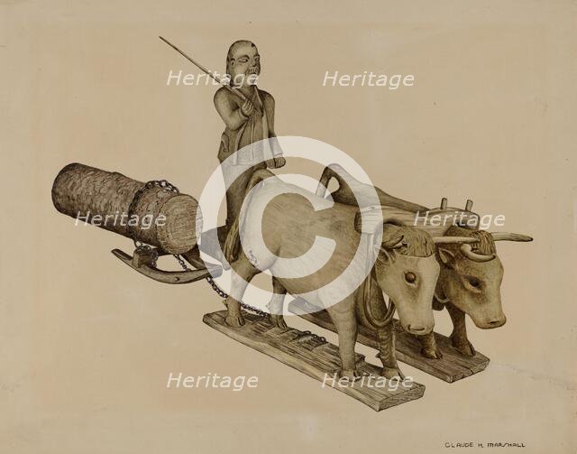 Log-Hauling, 1935/1942. Creator: Claude Marshall.