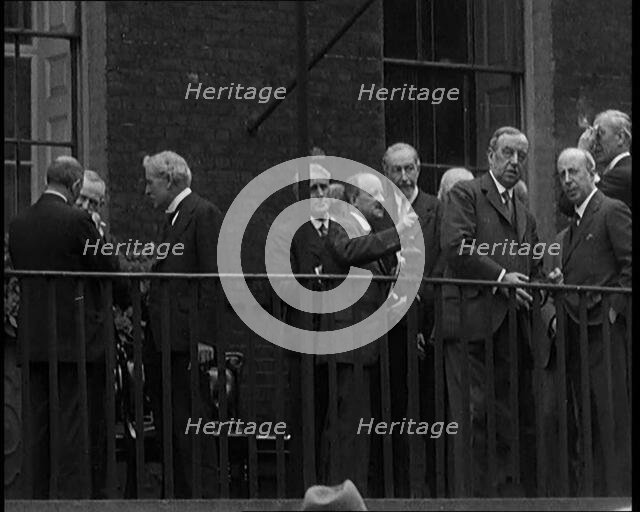Ramsay MacDonald's Labour Government Gathering on a Balcony, 1929. Creator: British Pathe Ltd.