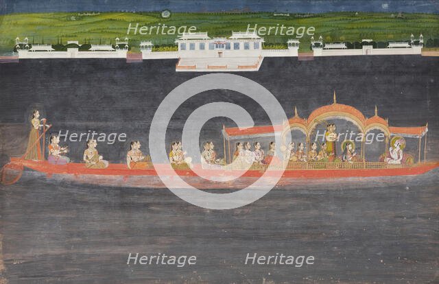 Savant Singh (Reigned 1748-1757) and Bani Thani in the Guise of Krishna..., between c1750 and c1775. Creator: Unknown.