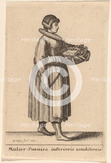 Mulier Svevica Inferioris Conditionis, 1642. Creator: Wenceslaus Hollar.