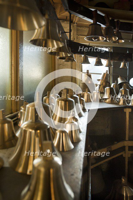 Hand bell blanks, Whitechapel Bell Foundry, 32-34 Whitechapel Road, Tower Hamlets, London, 2010. Artist: Derek Kendall.