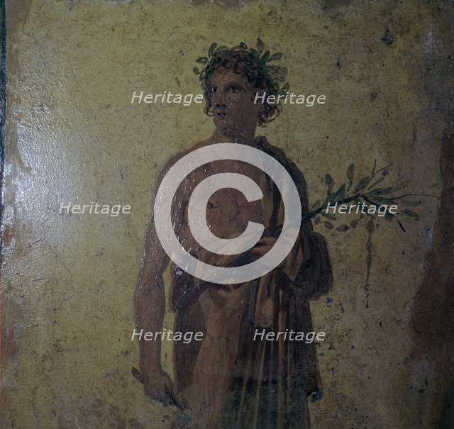 Detail of a Roman wall-painting showing a poet, 1st century. Artist: Unknown