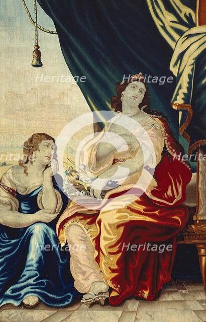 Caesar's Death Makes Cleopatra Mourn from The Story of Caesar and Cleopatra, Flanders, c. 1680. Creator: Gerard Peemans.