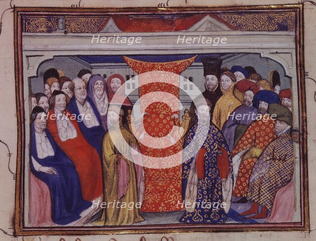 Henry Bolingbroke, Duke of Lancaster, is proclaimed King Henry IV by Parliament, c1401-c1405.   Creator: The Virgil Master.