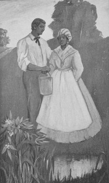 African American couple holding a pail, 1905. Creator: Unknown.