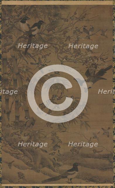 Hundred Birds and the Three Friends, first quarter of the 1400s. Creator: Bian Wenjin (Chinese, about 1354-1428).