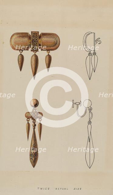 Brooch and Earrings, c. 1936. Creator: Kurt Melzer.