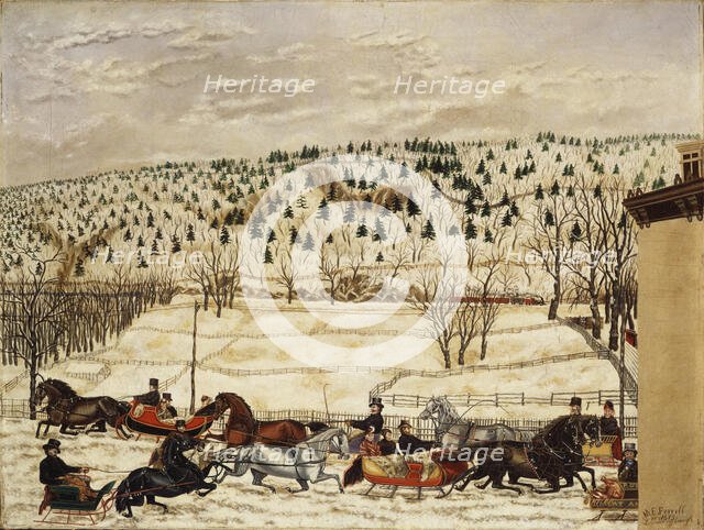 Sleighing Scene, 1873. Creator: Martin Edgar Ferrill.