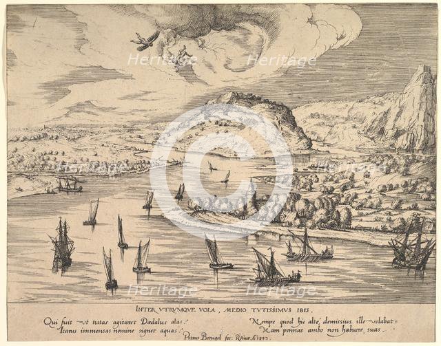 River Landscape with Daedalus and Icarus, ca. 1595. Creator: Attributed to Simon Novellanus (16th century).