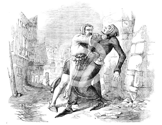 The Caorsin seizing Master Walter by the Throat, 1857. Creator: Unknown.