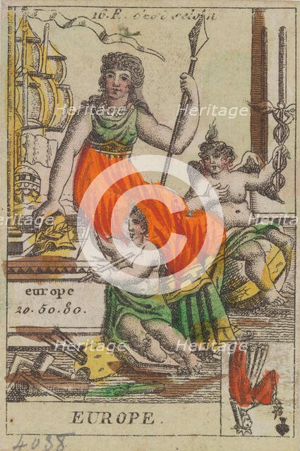 Europe from Playing Cards (for Quartets) 'Costumes des Peuples Étrangers', 1700-1799. Creator: Anon.