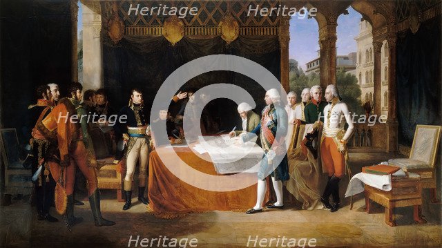 The Preliminaries of Leoben, 17th April 1797. Artist: Lethiére, Guillaume Guillon (1760-1832)