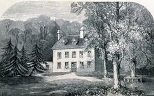 Jane Austen (1775 - 1817), British writer, 1870 Engraving of Steventon rectory, the birthplace of…